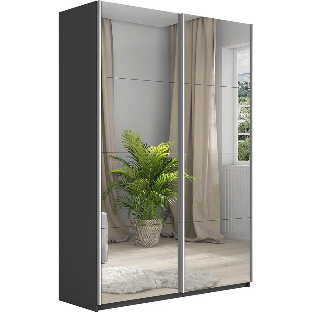 Изображение товара Шкаф-купе с зеркалами серия Прайм 140х57х230 см серый диамант