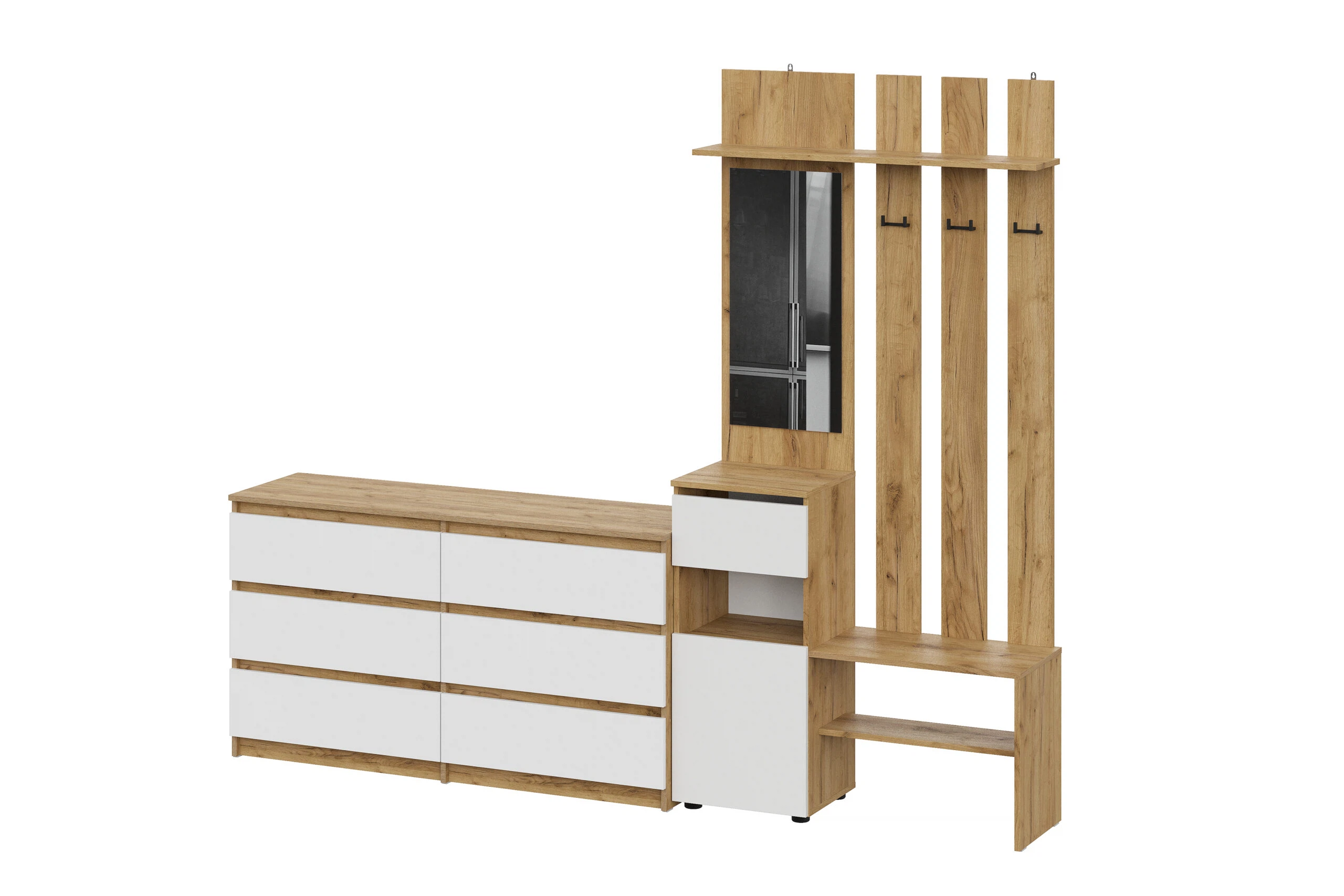 Изображение товара Прихожая Арника Мебель Денвер с зеркалом и полками