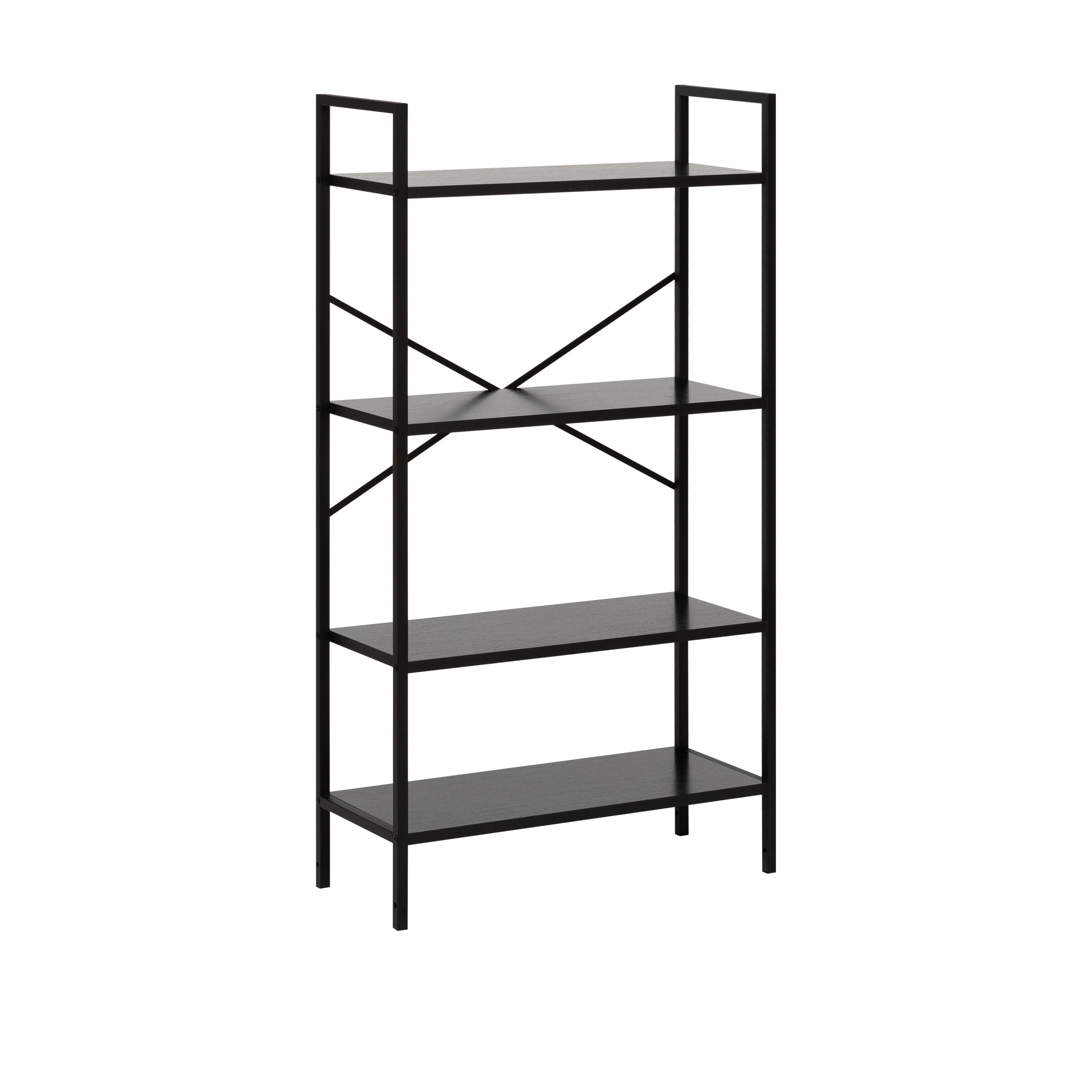 Изображение товара Стеллаж Leset Стилвуд 24 широкий, 4 полки, чёрный