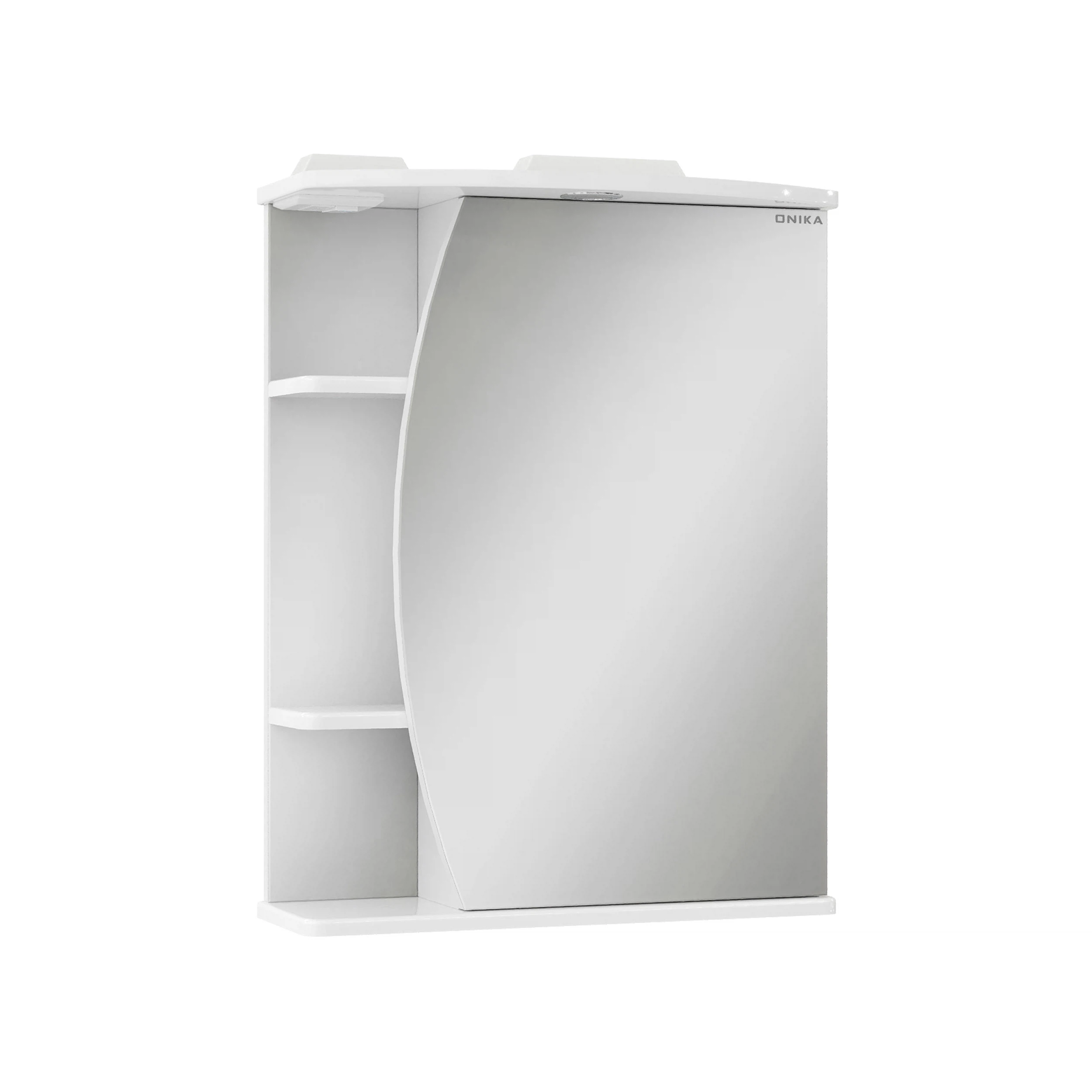 Изображение товара Зеркало-шкаф с подсветкой Onika Луна 55 белый, правый, для ванной