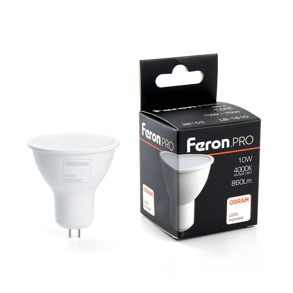Изображение товара Светодиодная лампа Feron.PRO MR16 10W 4000K нейтральный свет