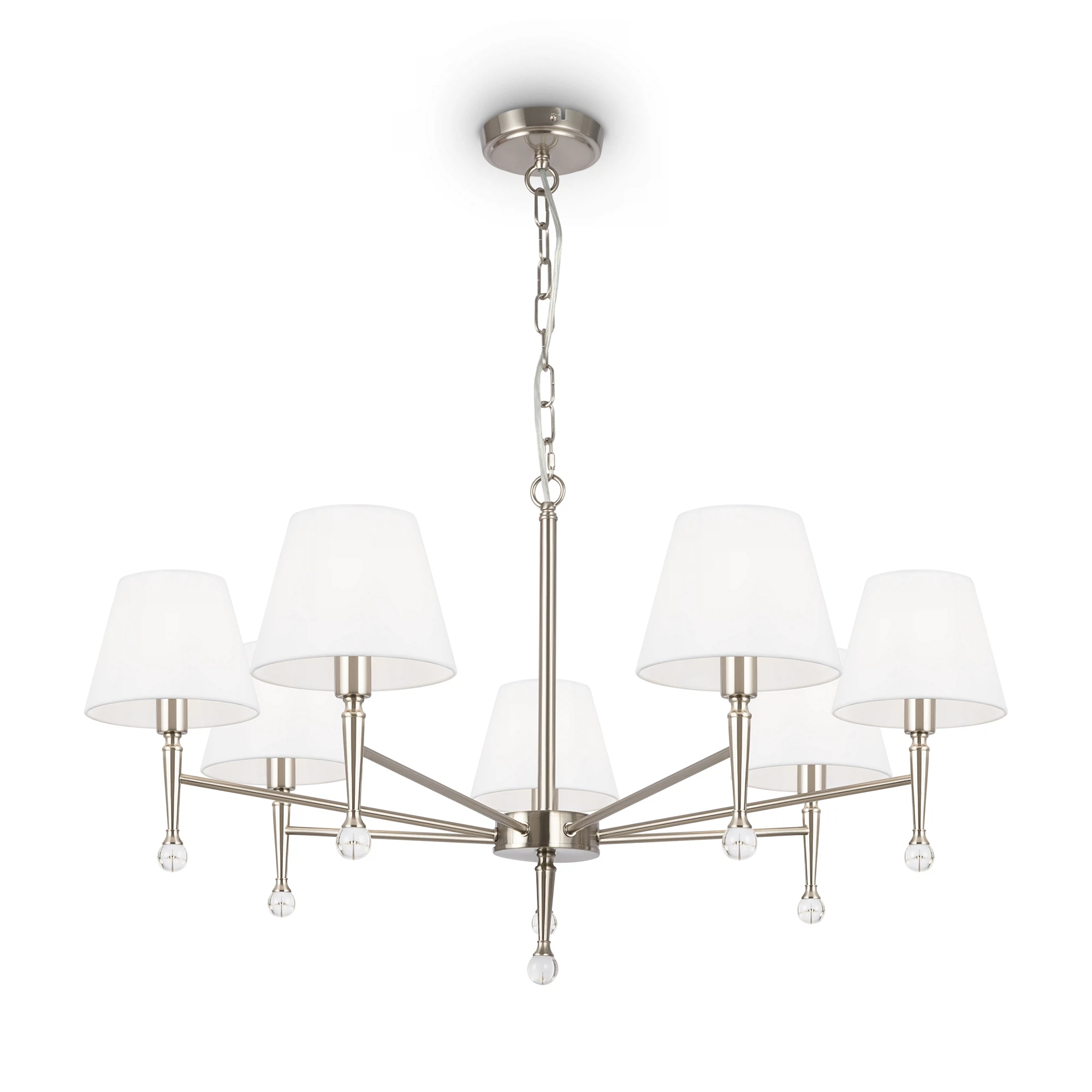 Изображение товара Люстра Freya Rosemary FR2190PL-05N классика с хрусталем, 7 ламп, металлическая, текстиль, IP20