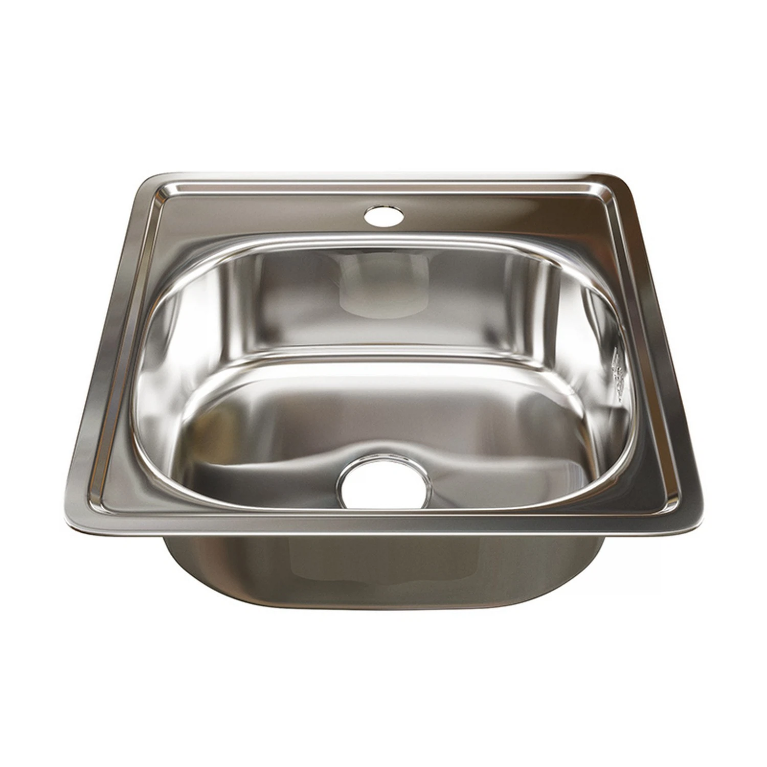 Изображение товара Мойка врез 48х48 (0,6) вып 3 1/2 MIXLINE 16см с сифоном