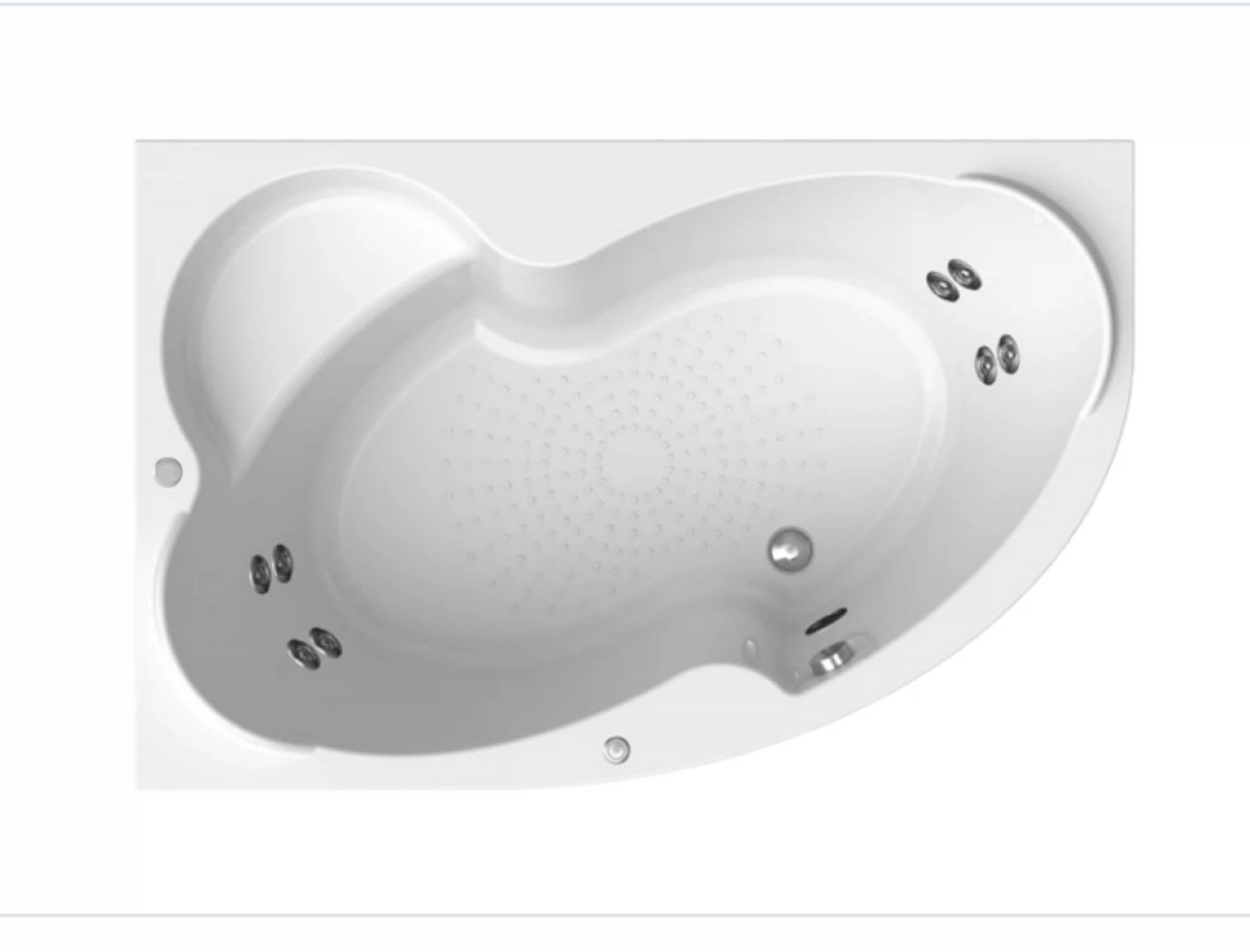 Изображение товара Акриловая угловая ванна Radomir Ирма 149x96 с гидромассажем и антискользящим покрытием