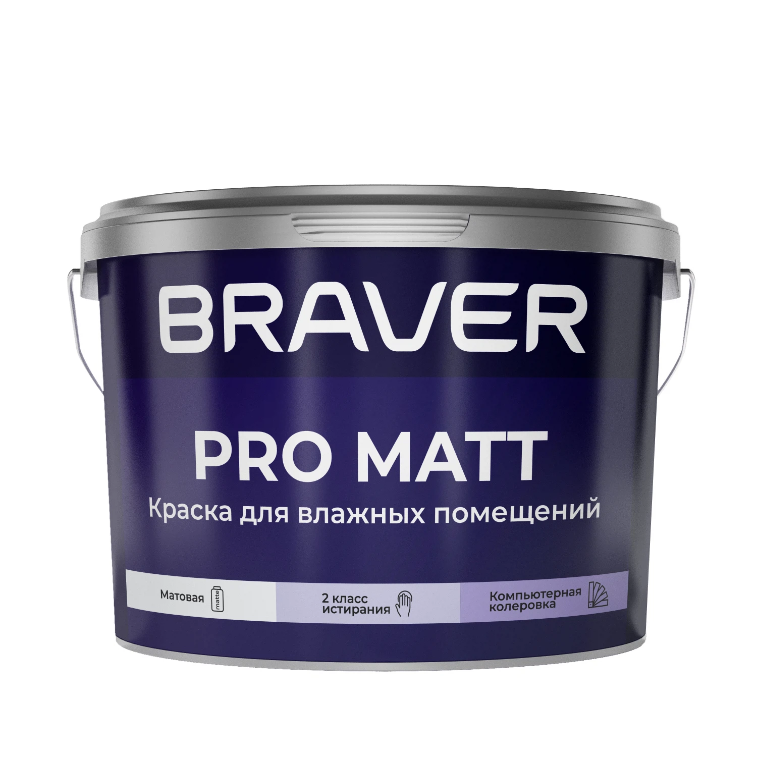 Изображение товара Braver PRO MATT  Краска для влажных помещений 9л