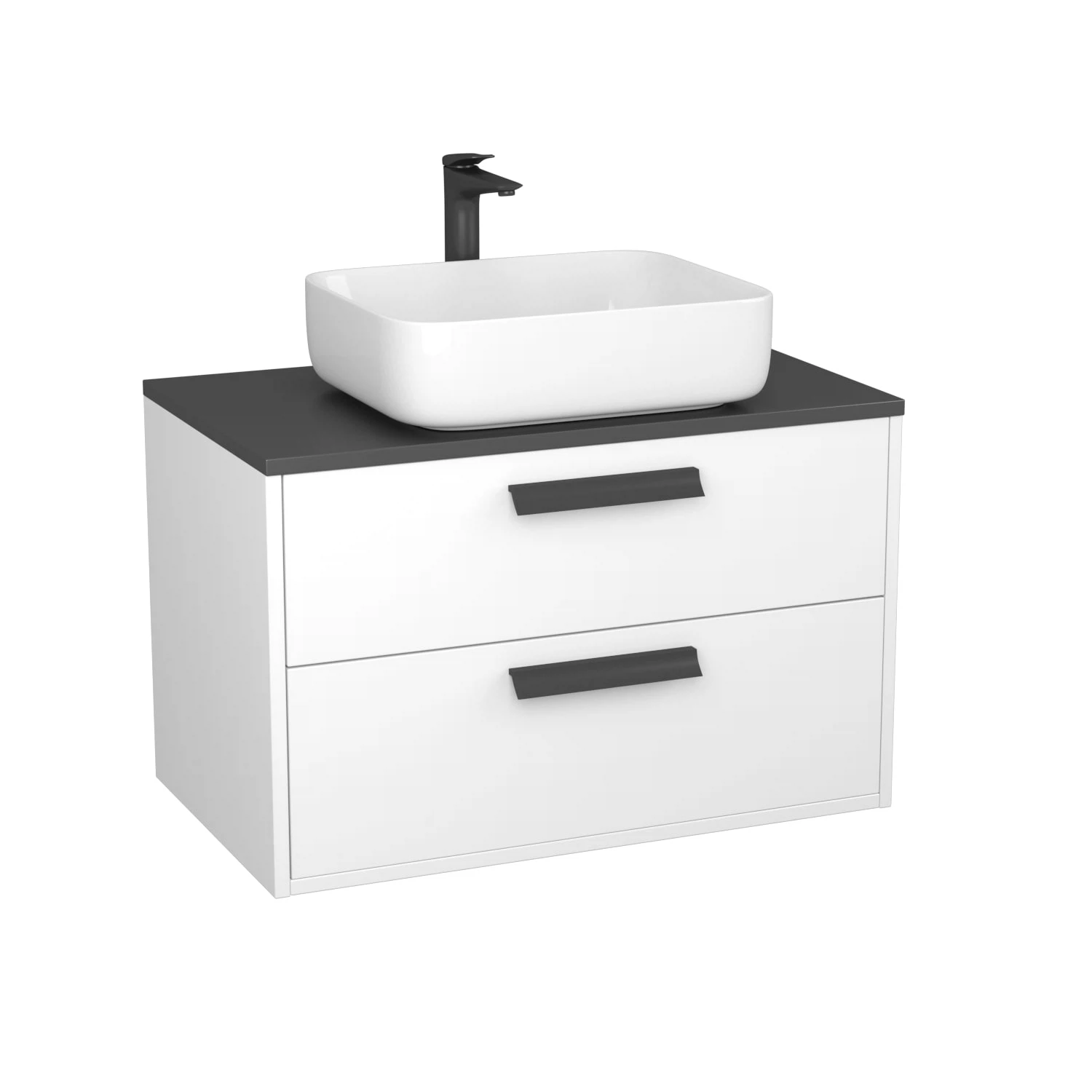 Изображение товара Подвесная тумба с раковиной Veneciana Orta белая 80 см для ванной комнаты