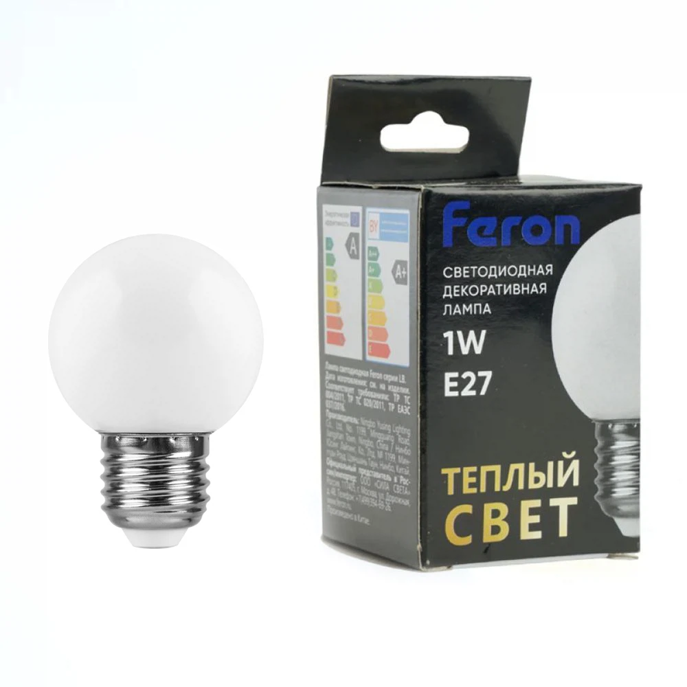 Изображение товара Лампа светодиодная Feron LB-37 Шарик матовый E27 1W 230V