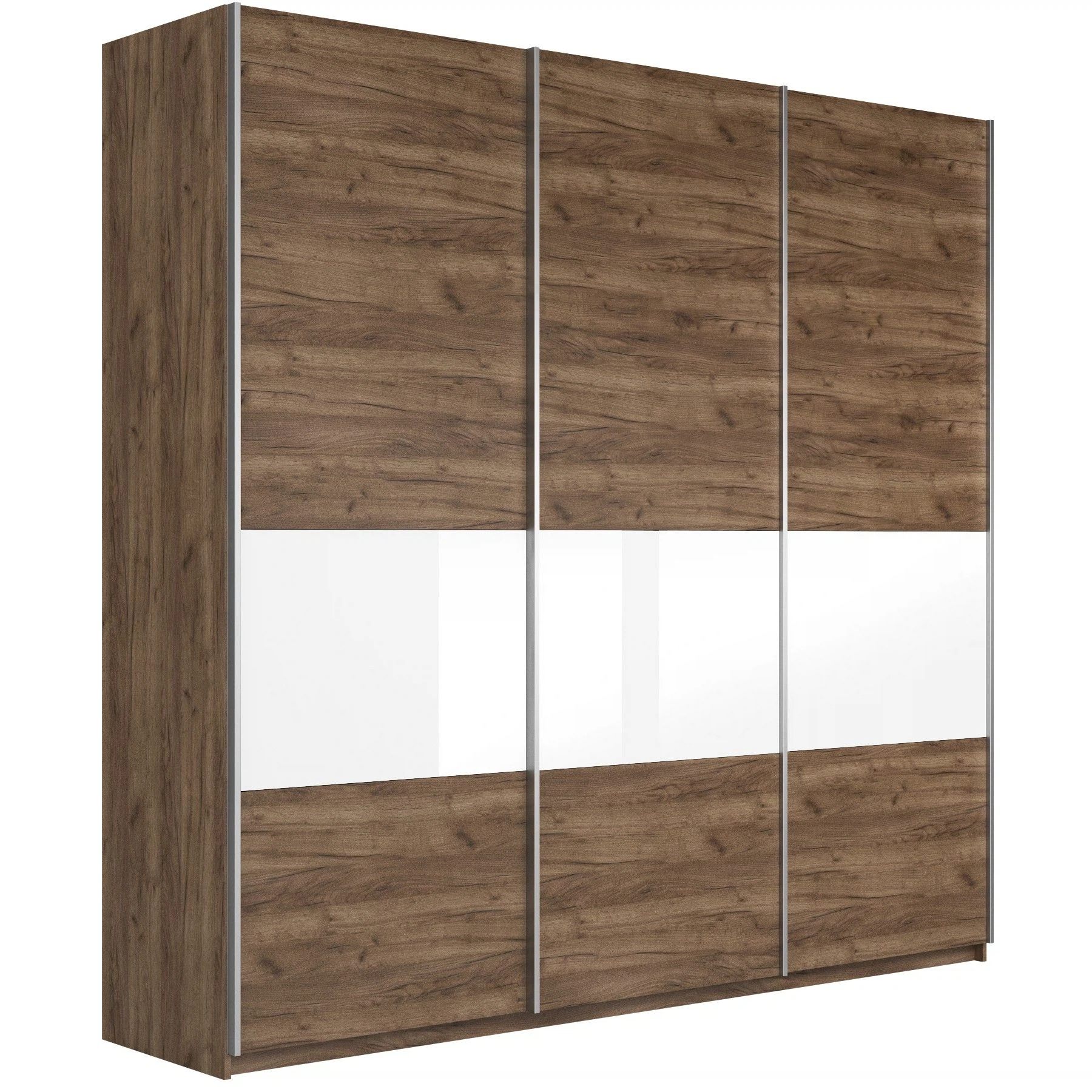 Изображение товара Шкаф-купе 3-х дверный Прайм белое стекло из ЛДСП 240x57x230 мм