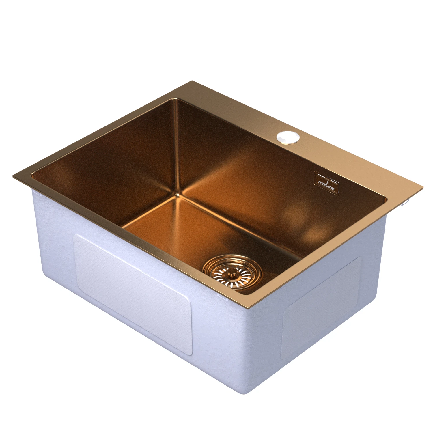 Изображение товара Мойка кухонная накладная Mixline 60х50 (3,0) бронза, 600*220*220мм., 555135