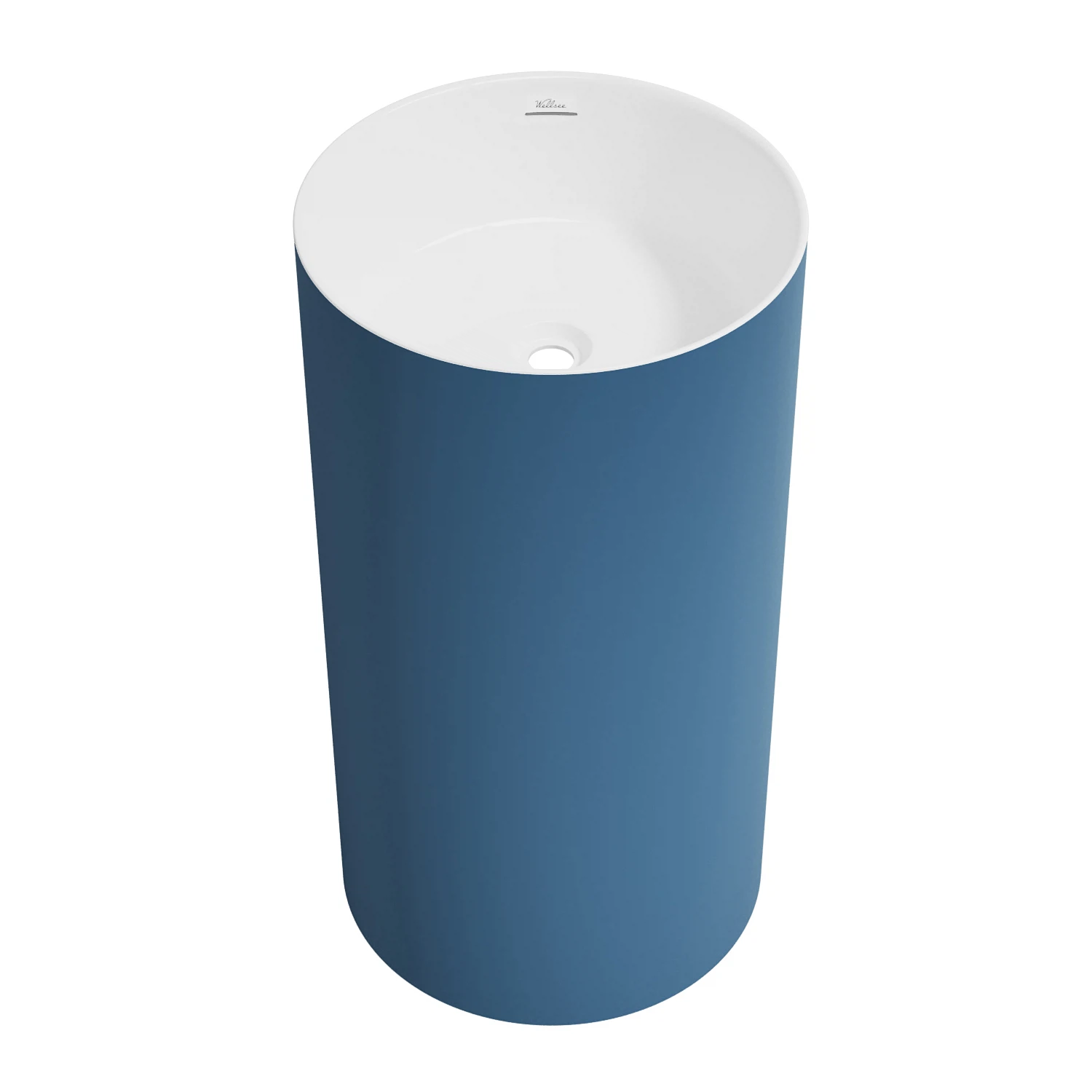 Изображение товара Напольная раковина для ванной  Wellsee Chalice Perfection, матовая, цвет темно-синий 45х45х85 см
