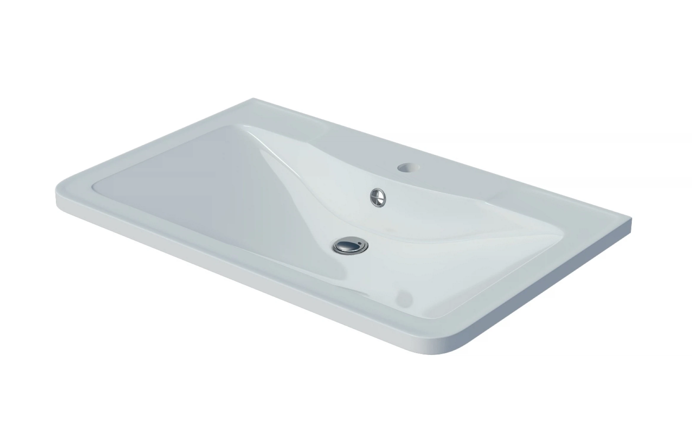 Изображение товара Раковина Adel 70 из искусственного мрамора для ванной встраиваемая с переливом