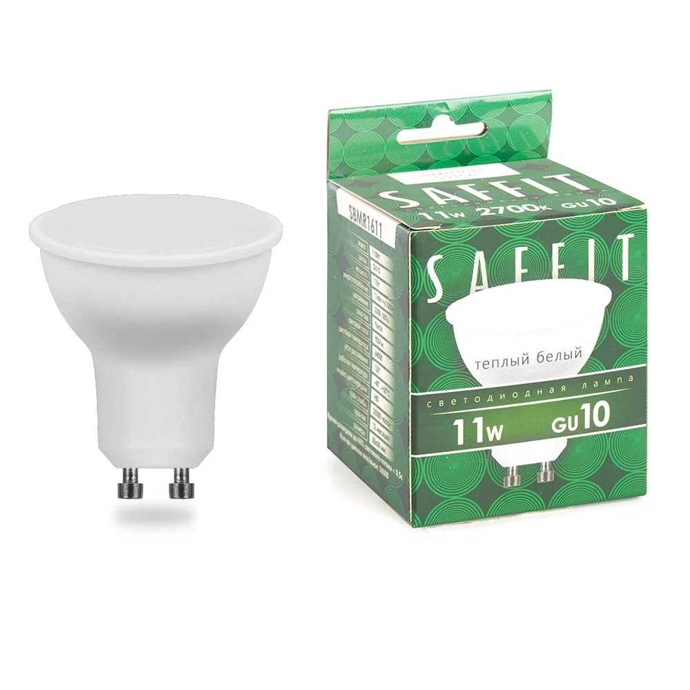 Изображение товара Лампа светодиодная SAFFIT SBMR1611 MR16 GU10 11W 230V 2700K Изображение товара Лампа светодиодная SAFFIT SBMR1611 MR16 GU10 11W 230V 2700K