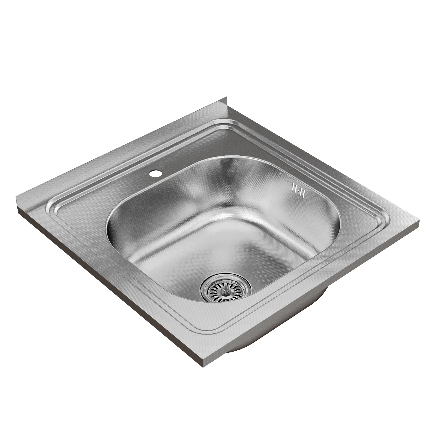 Изображение товара Мойка кухонная MIXLINE 50x50 из нержавеющей стали с сифоном, квадратная