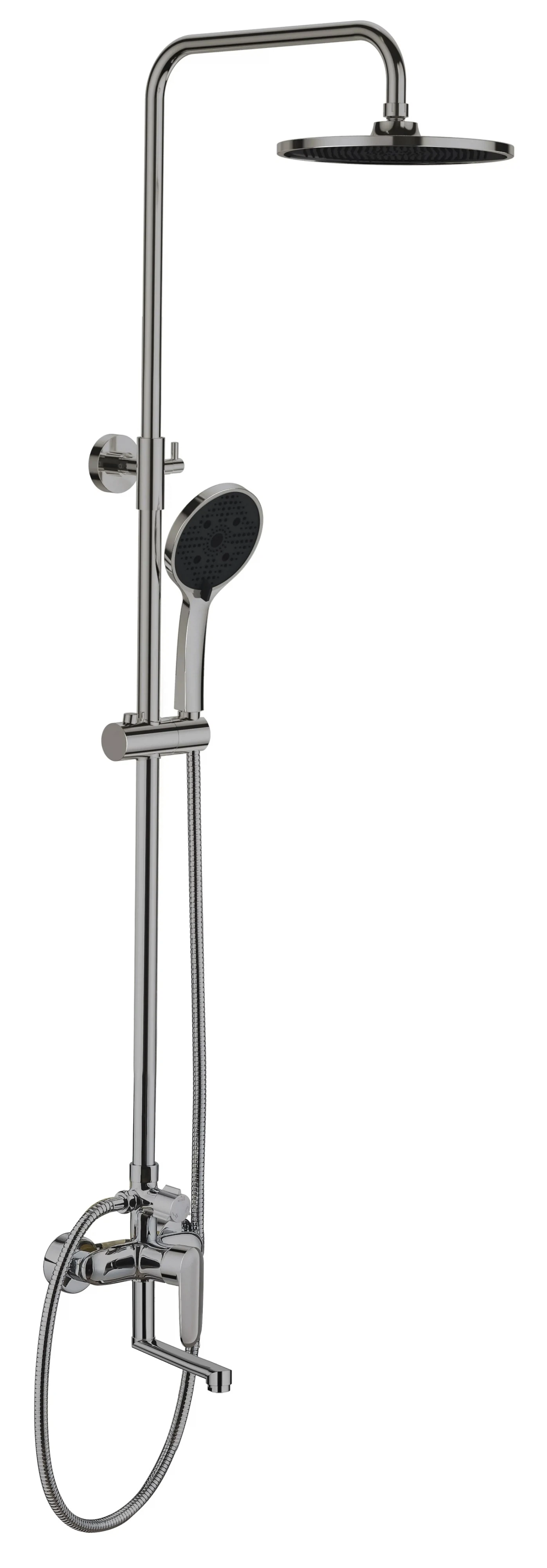 Изображение товара Душевой комплект со смесителем ESKO Lagos Gun Metal, трехрежимной лейкой