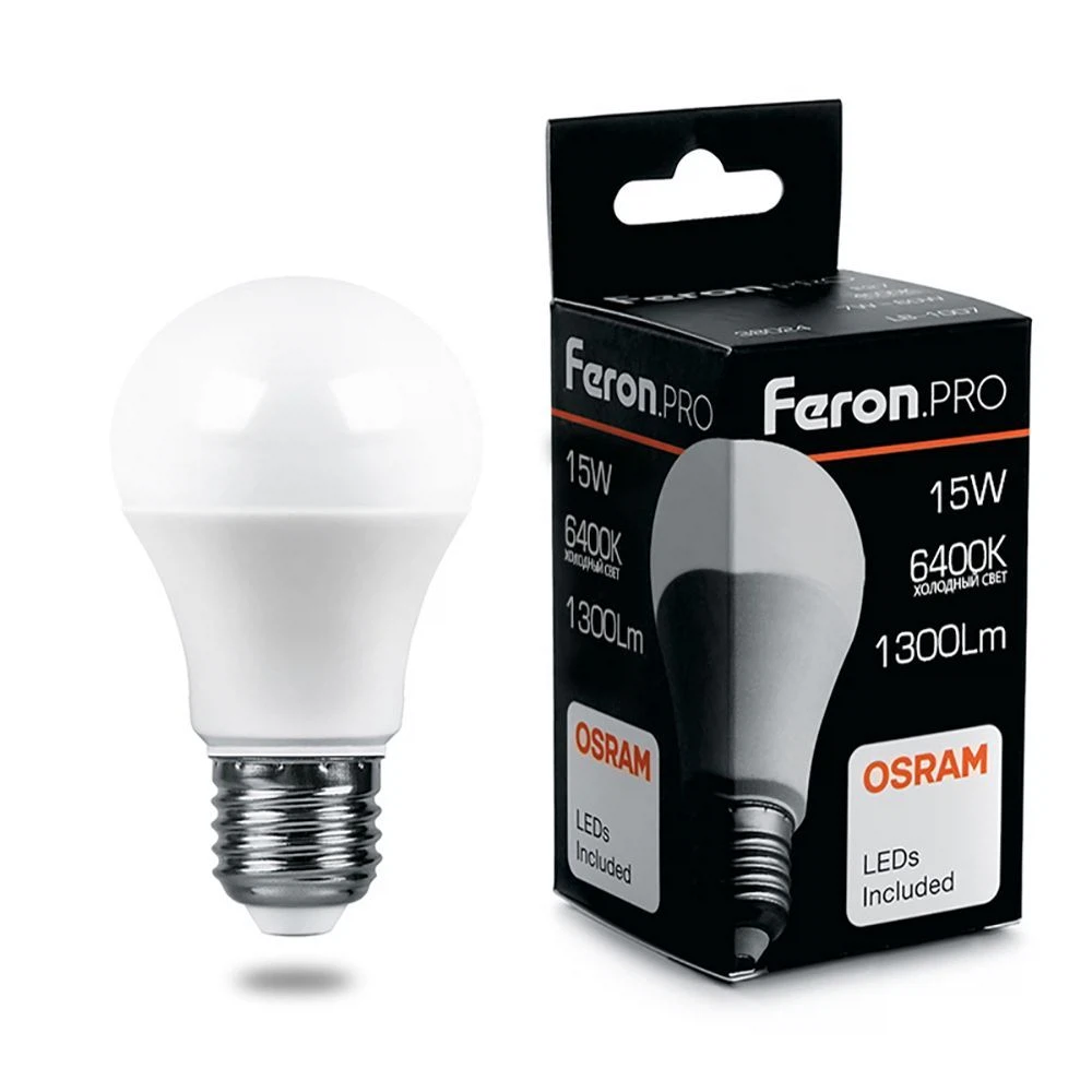 Изображение товара Светодиодная лампа Feron.PRO LB-1015 шар E27 15W холодный свет