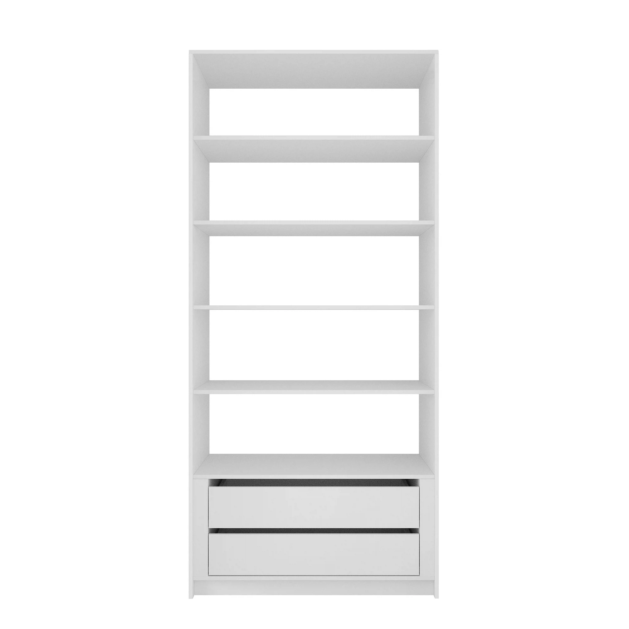 Изображение товара Модуль прямой с полками и модулем, 101x51x220, Белый снег (арт.: MOD_GAR_1000_SH_M1_B)