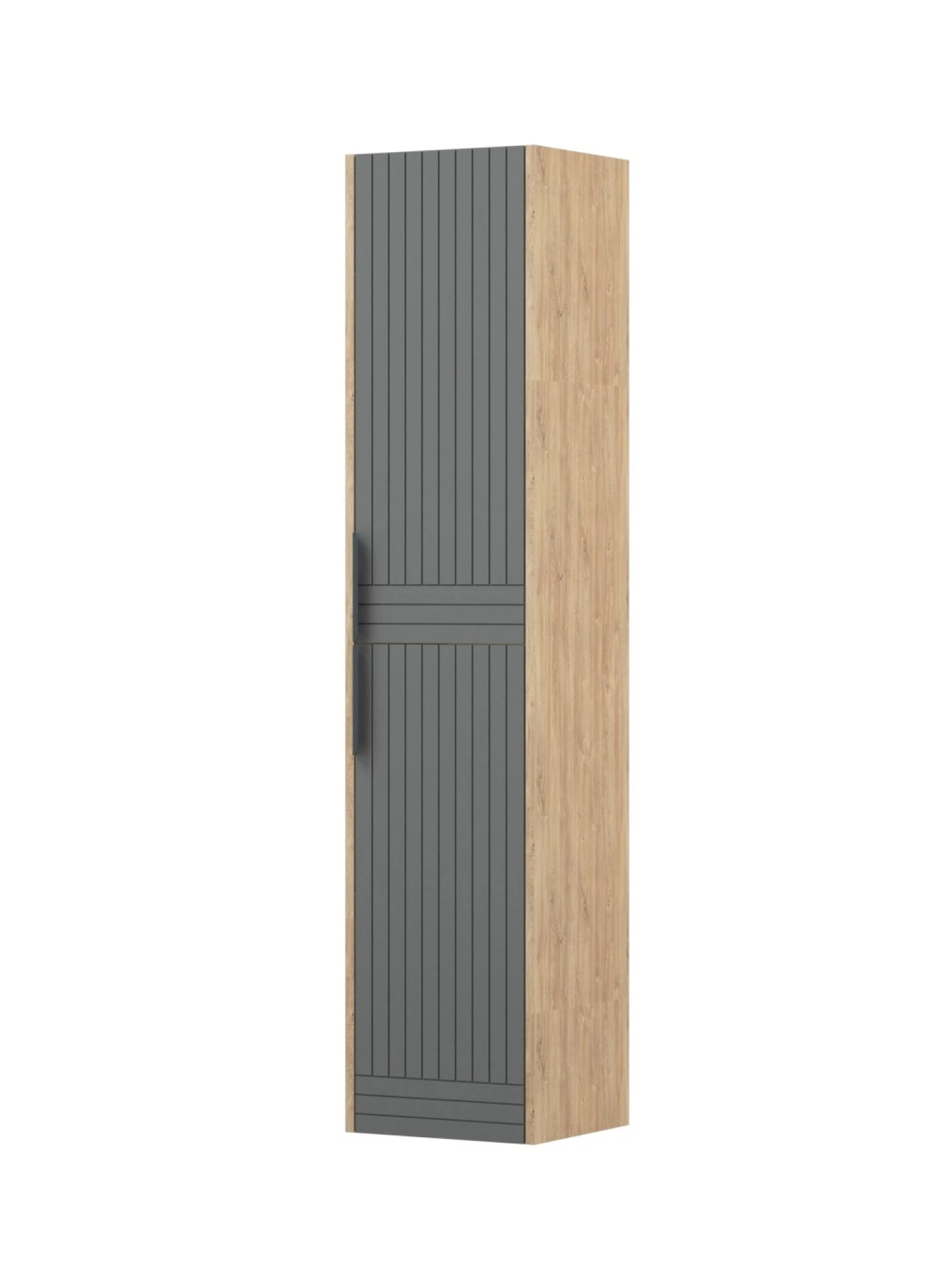 Изображение товара Шкаф-пенал подвесной "Инди 35" универсальный, дуб канзас/графит, 35*30*158, Corozo, SD-00001362