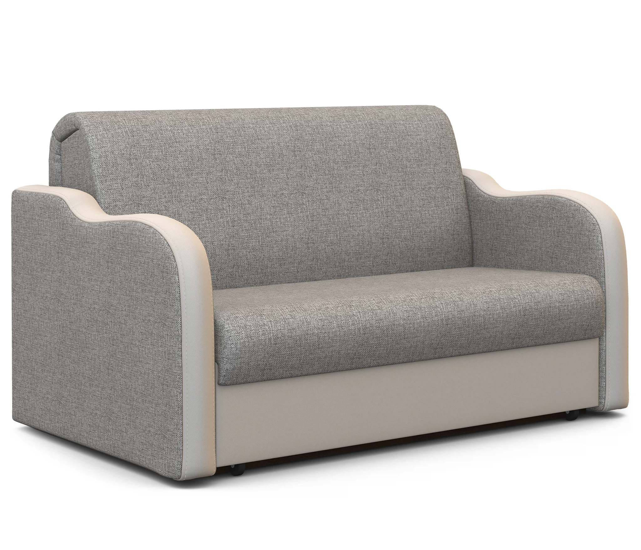 Изображение товара Диван-кровать Коломбо из экокожи и рогожки, механизм аккордеон, вместительный ящик