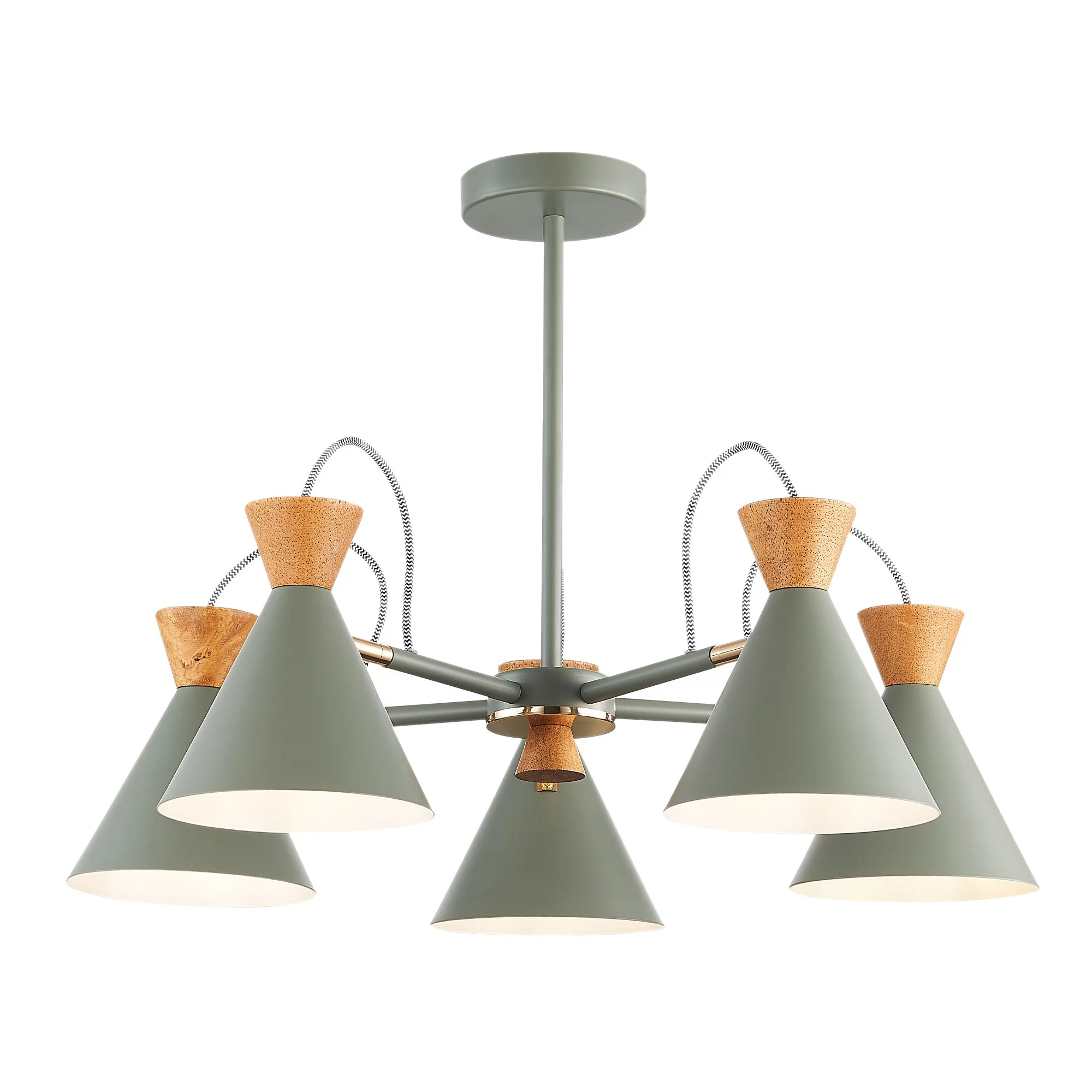 Изображение товара Светильник потолочный с лампой Е14 из натурального дерева и металла модика